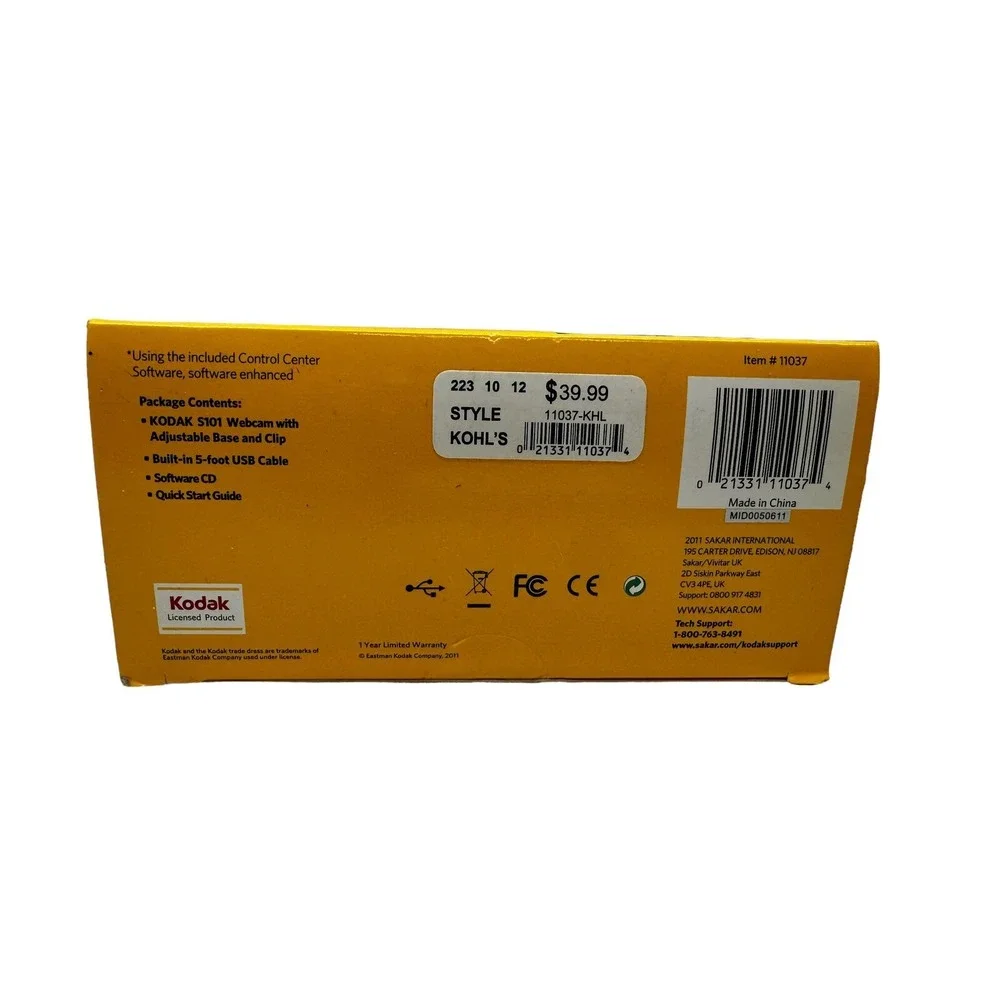 Kodak Webcam Built In Microphone S101 New‎ in Package Mac or Windows